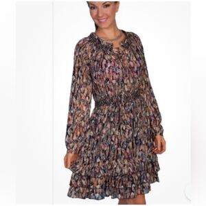 NWT Scully Feather Print Dress Patterned Garment